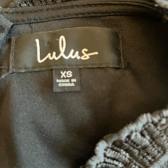 Black fit and flare dress with lace bodice by Lulus. - Picture 4 of 6